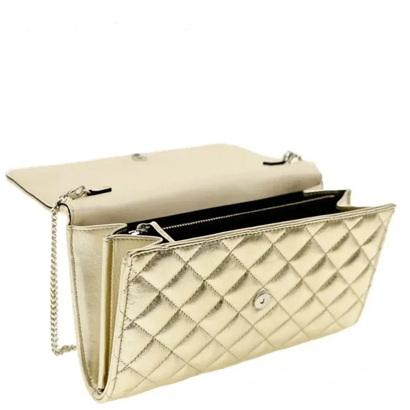 Versace Quilted Lambskin La Medusa Wallet on Chain - Champagne - Picture 5 of 6